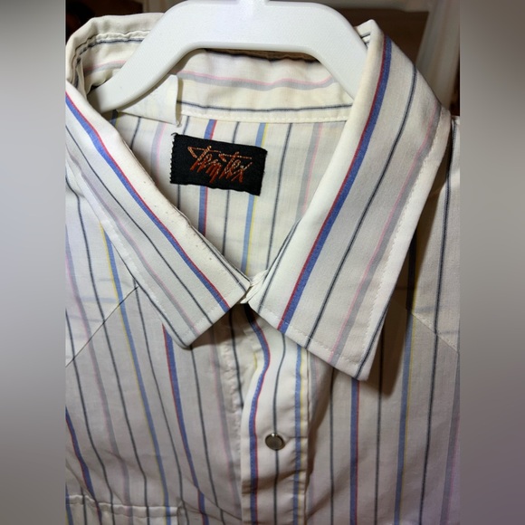 Vintage Men’s Team Tex Western Pearl Snap Short Sleeve Button Shirt XL Slim - Picture 3 of 9